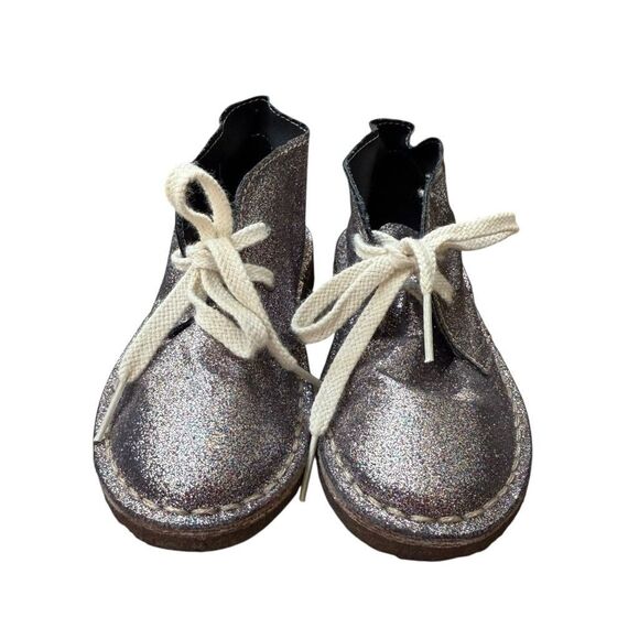 J. Crew Crewcuts Shimmer Glitter leather Macalister Girl Boots Size K9 - Picture 2 of 6